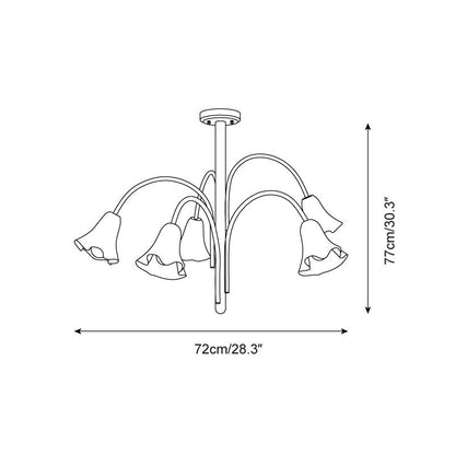 Fletcher Modern Colorful Floral Glass Fazzo Chandelier