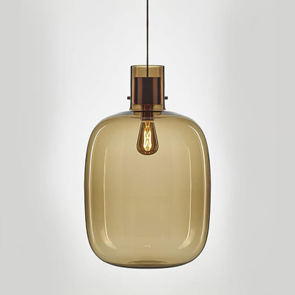 Dravon Minimalist Amber Glass Bottle Pendant Light