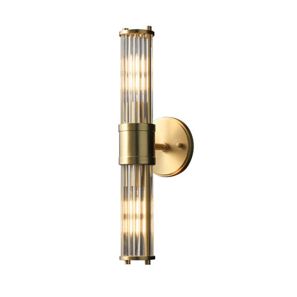 Prisha Mid Century Gold Fluted Ribbed Glass Wall Sconces