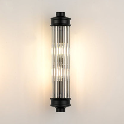 Raelin Retro Cylindrical Ribbed Glass Sconce