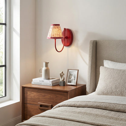 Orphelyx French Brass Fabric Shade Sconce Light