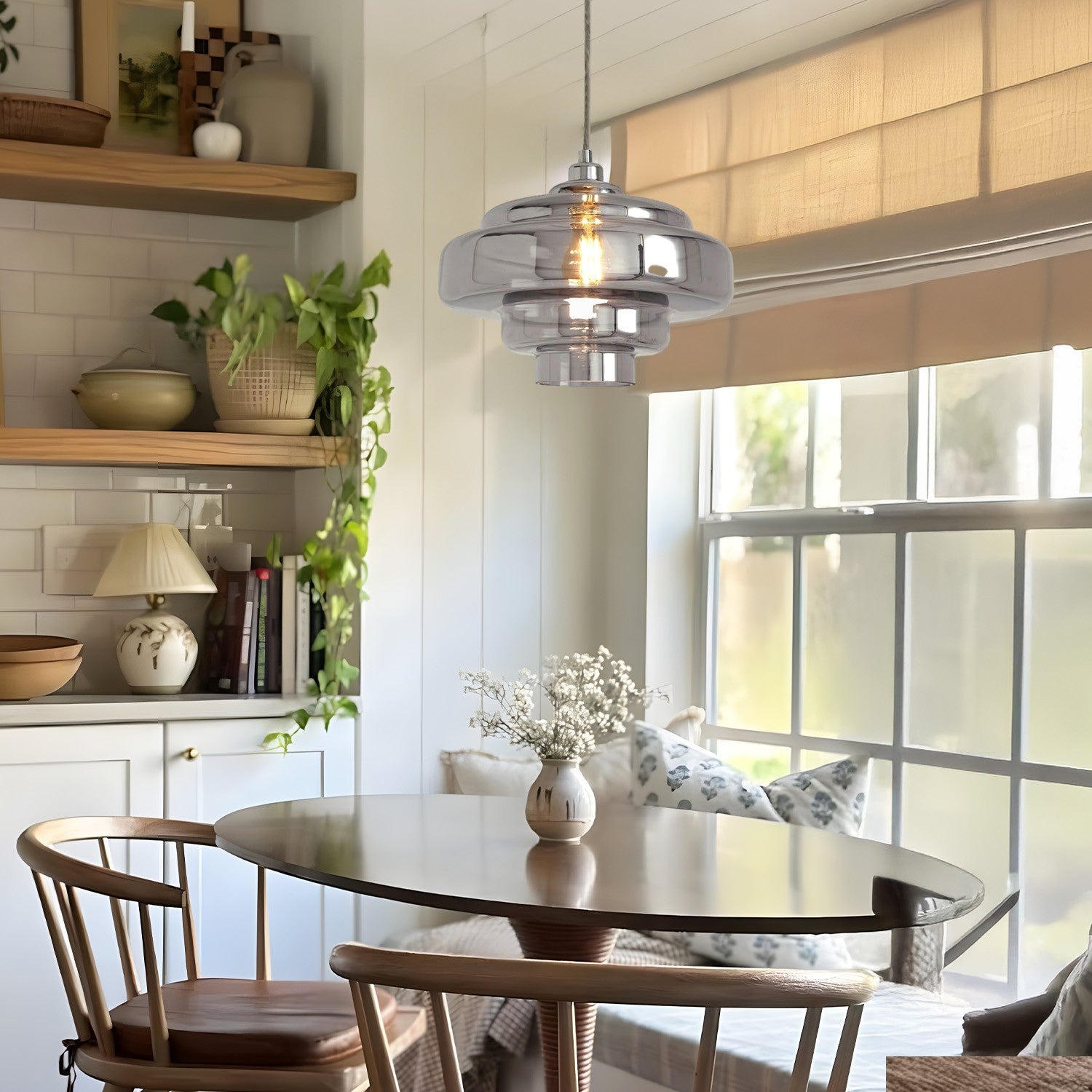 Yves Vintage Tiered Glass Pendant Light