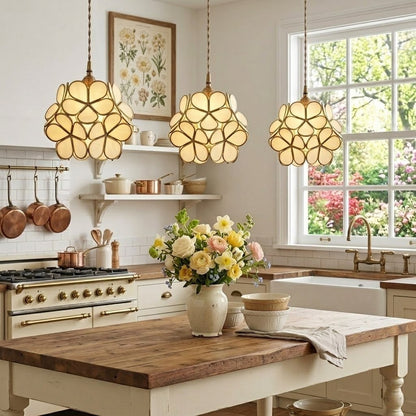 Viviana French Country Glass Petal Pendant Lights