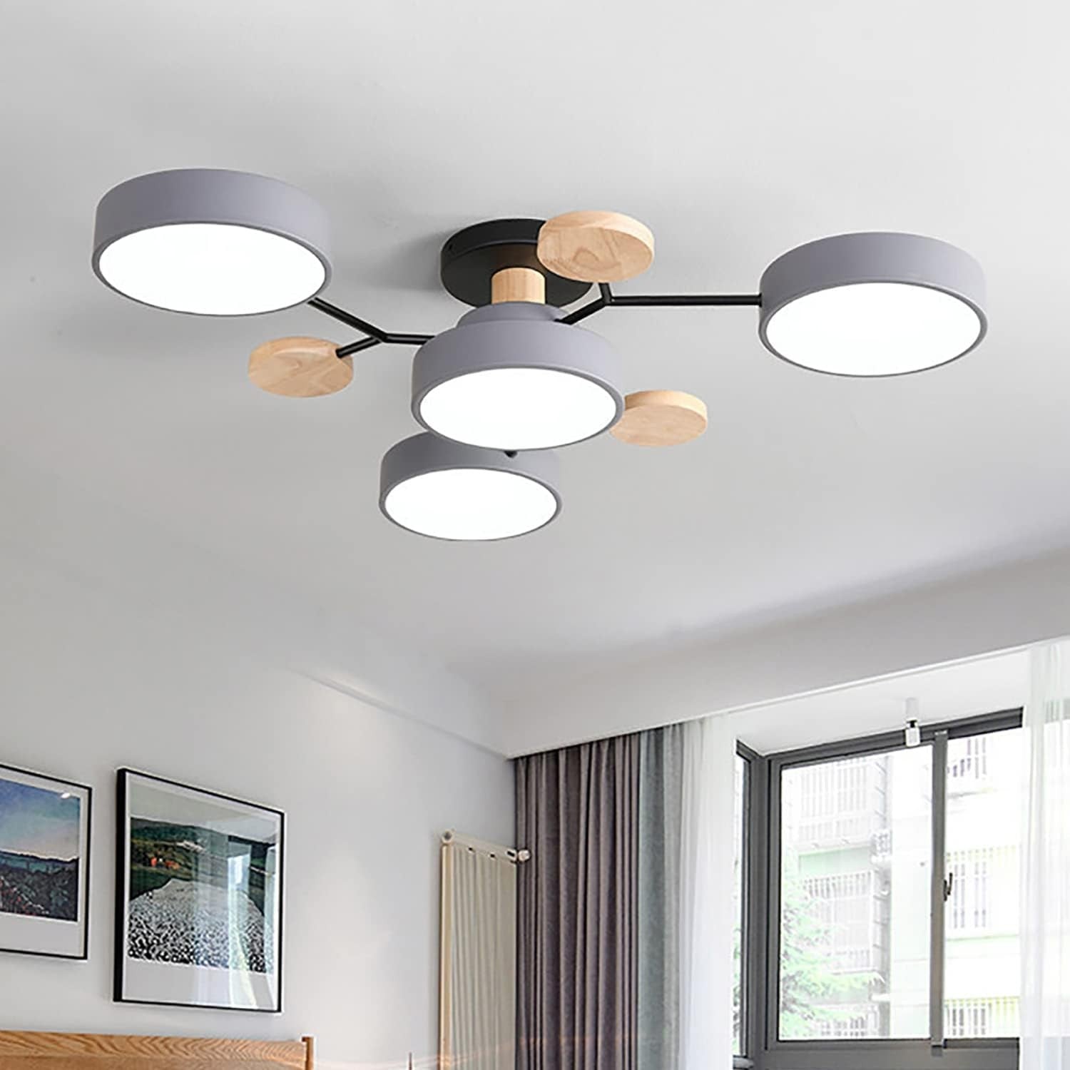 Phelith Scandinavian Round Molecule Branch Led Ceiling Light