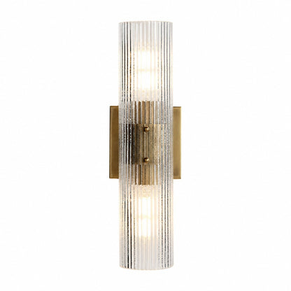 Joanna Modern 2/3 Light Ribbed Fluted Glass Wall Light