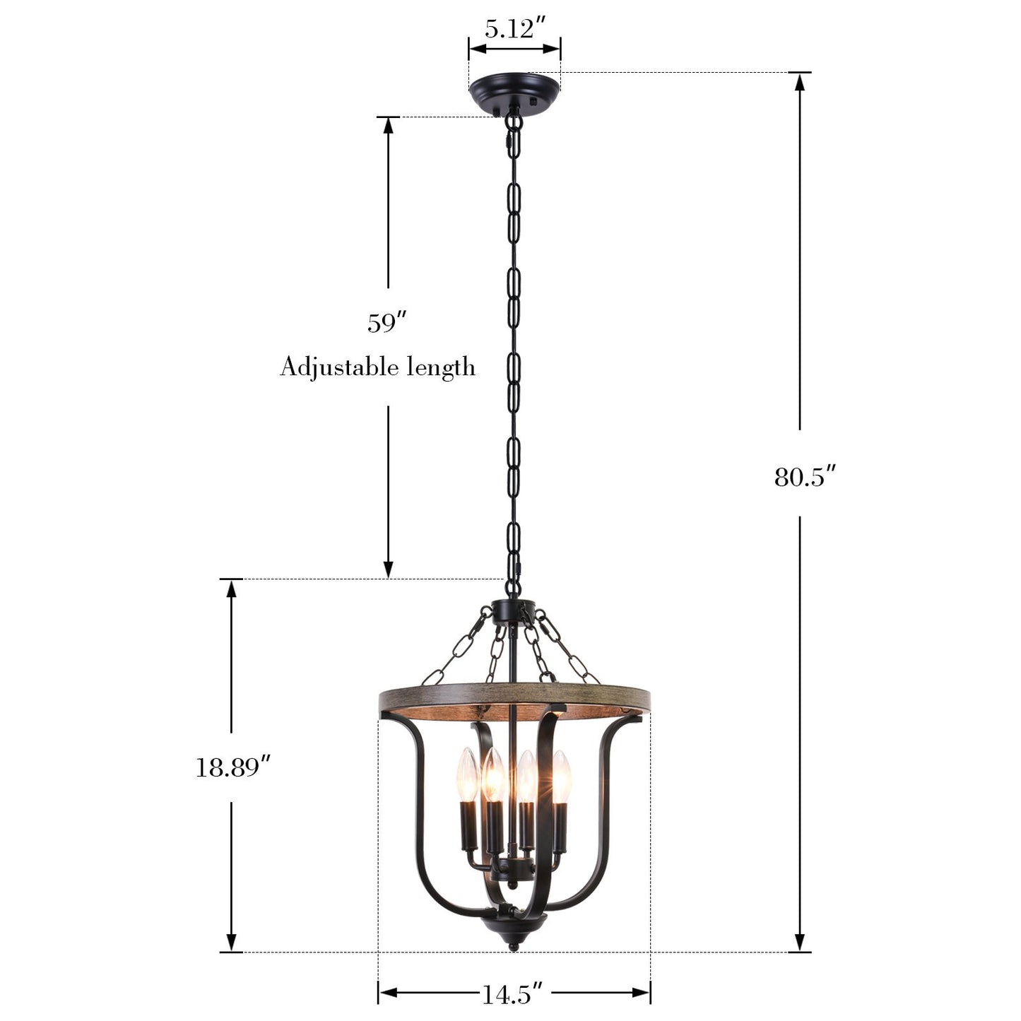Richardson Industrial Black Wrought Iron Cage Pendant Light