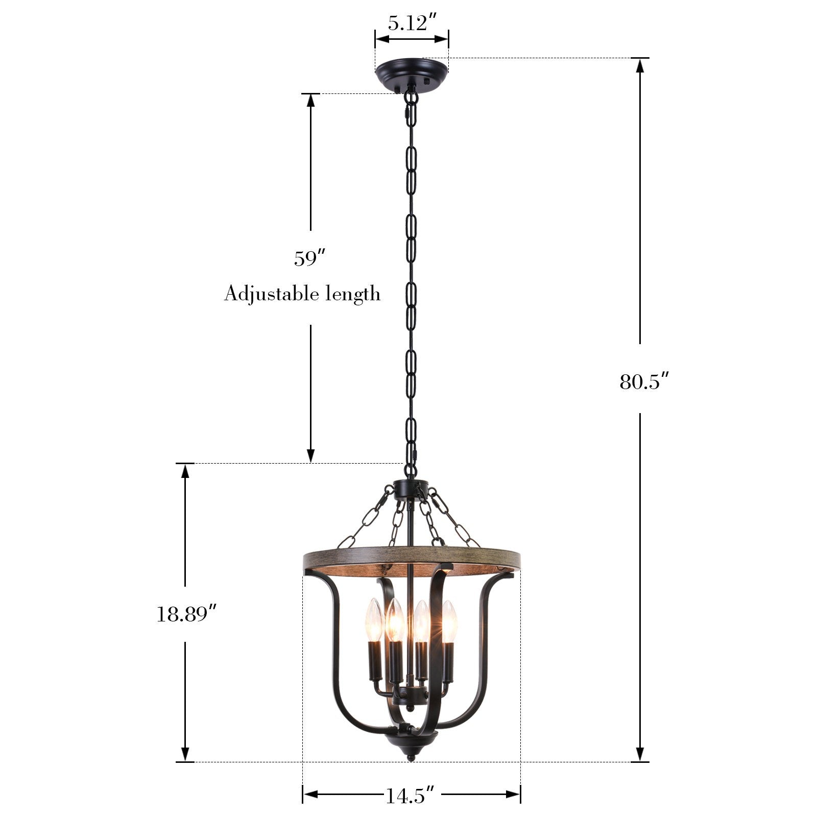 Richardson Industrial Black Wrought Iron Cage Pendant Light