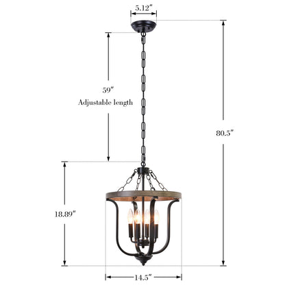 Richardson Industrial Black Wrought Iron Cage Pendant Light
