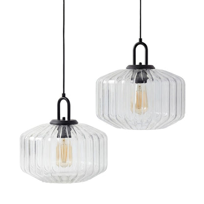 Ivan Vintage Handmade Striped Glass Pendant Light