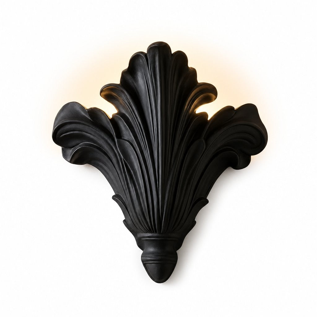 Brinley French Mid-century Resin Scallop Wall Sconce