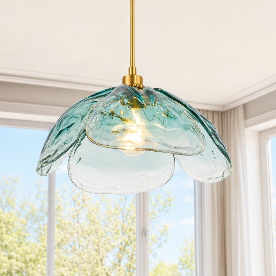 Vexen Flower Stained Glass Hanging Lamp