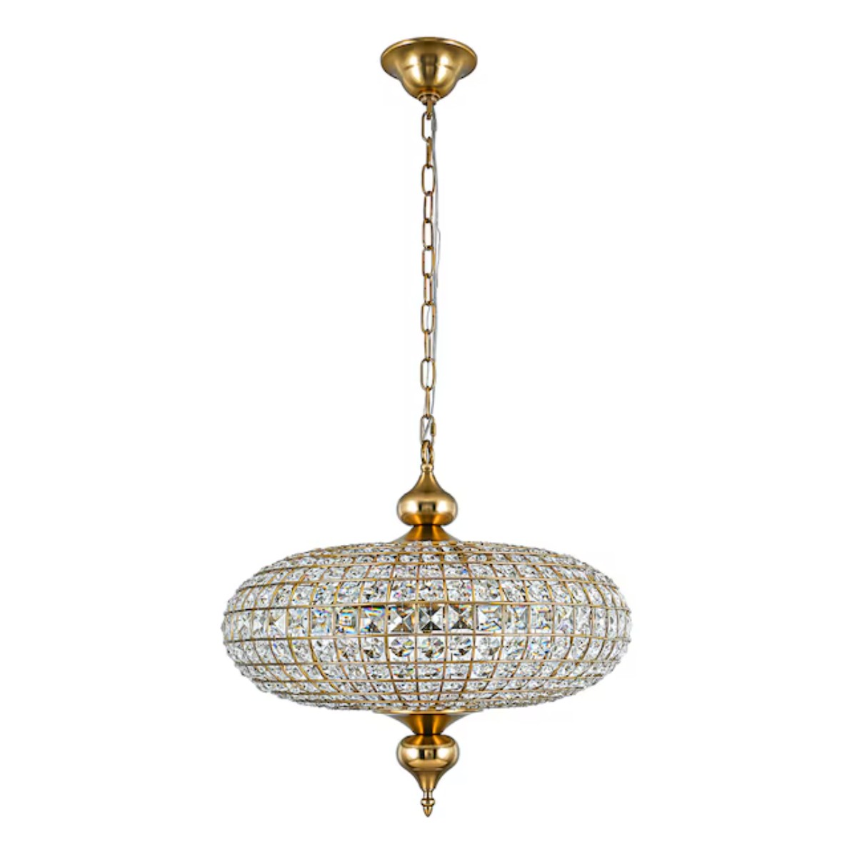 Dion Luxury Antique Brass French Country Crystal Large Chandelier