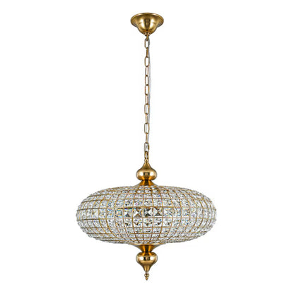 Dion Luxury Antique Brass French Country Crystal Large Chandelier