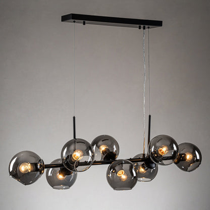 Malley Modern 8-Light Black Globe Glass Chandelier