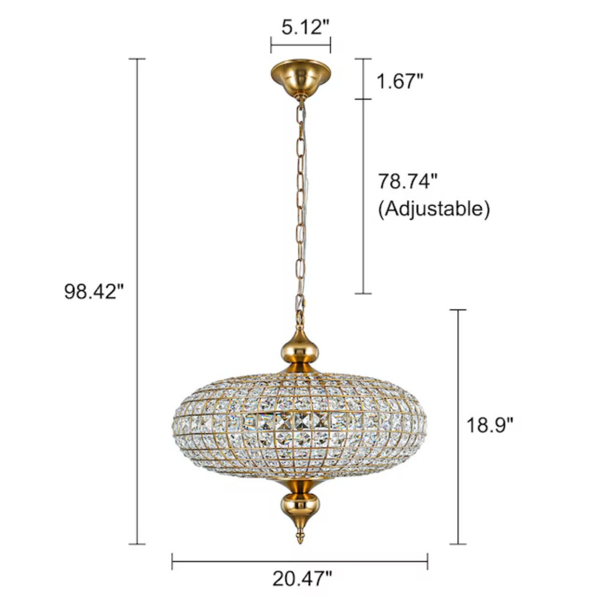 Dion Luxury Antique Brass French Country Crystal Large Chandelier