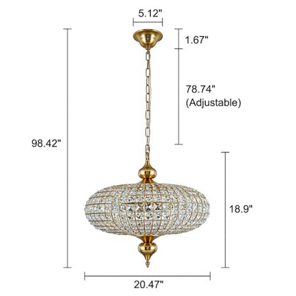 Dion Luxury Antique Brass French Country Crystal Large Chandelier