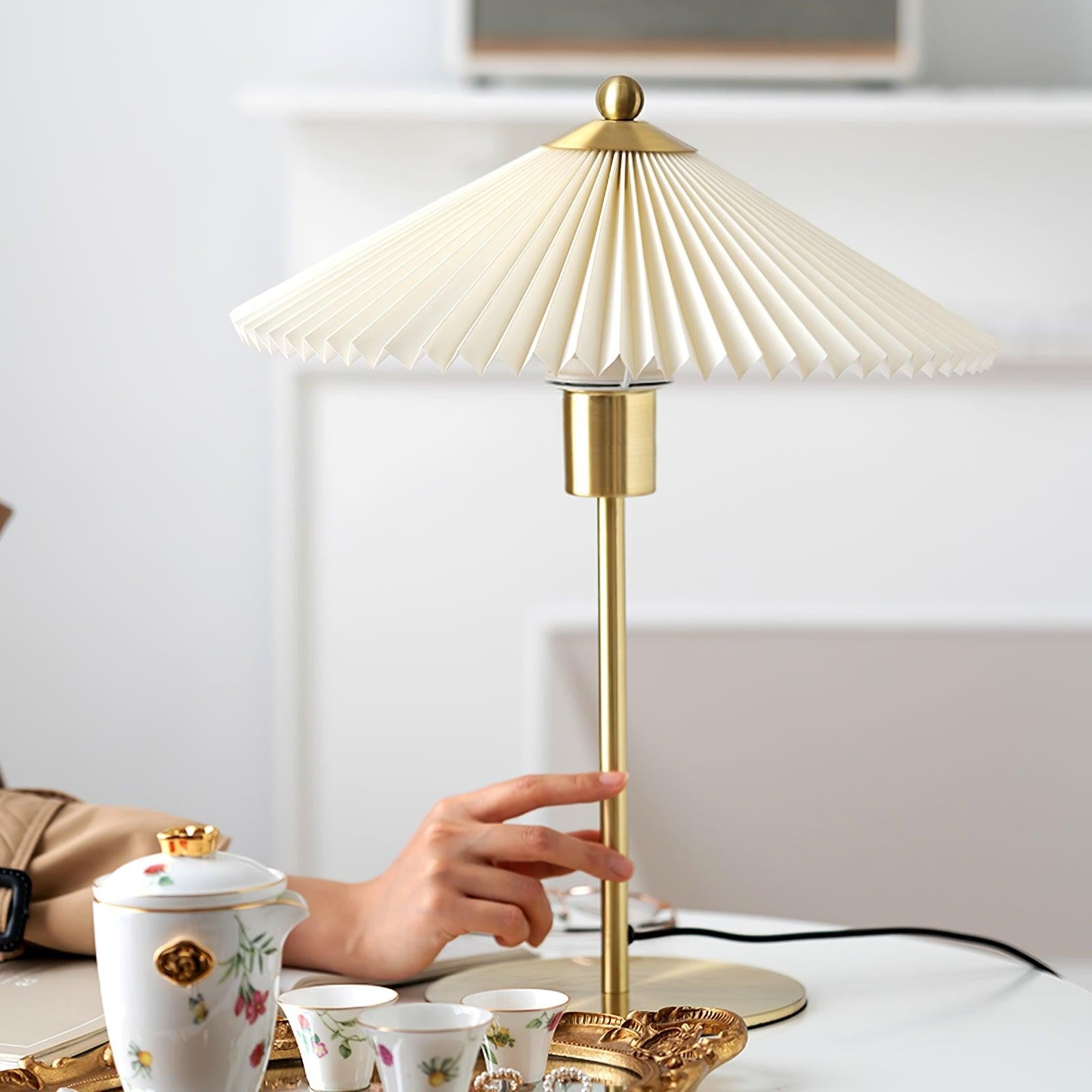 Isha Pleated Shade Table Lamp