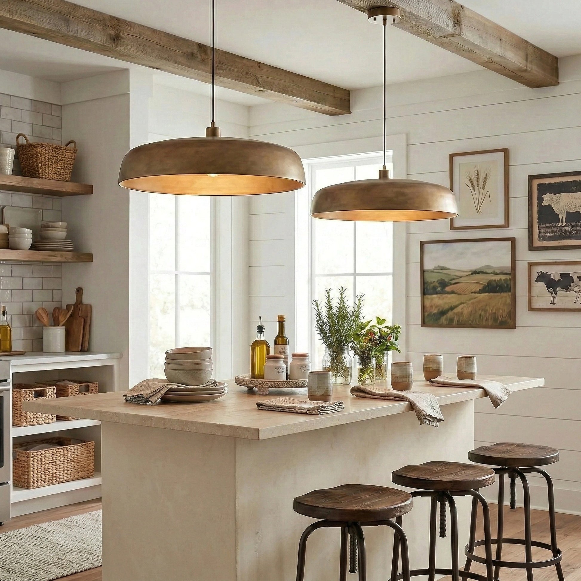 Aeloria Industrial Metal dome Pendant Light