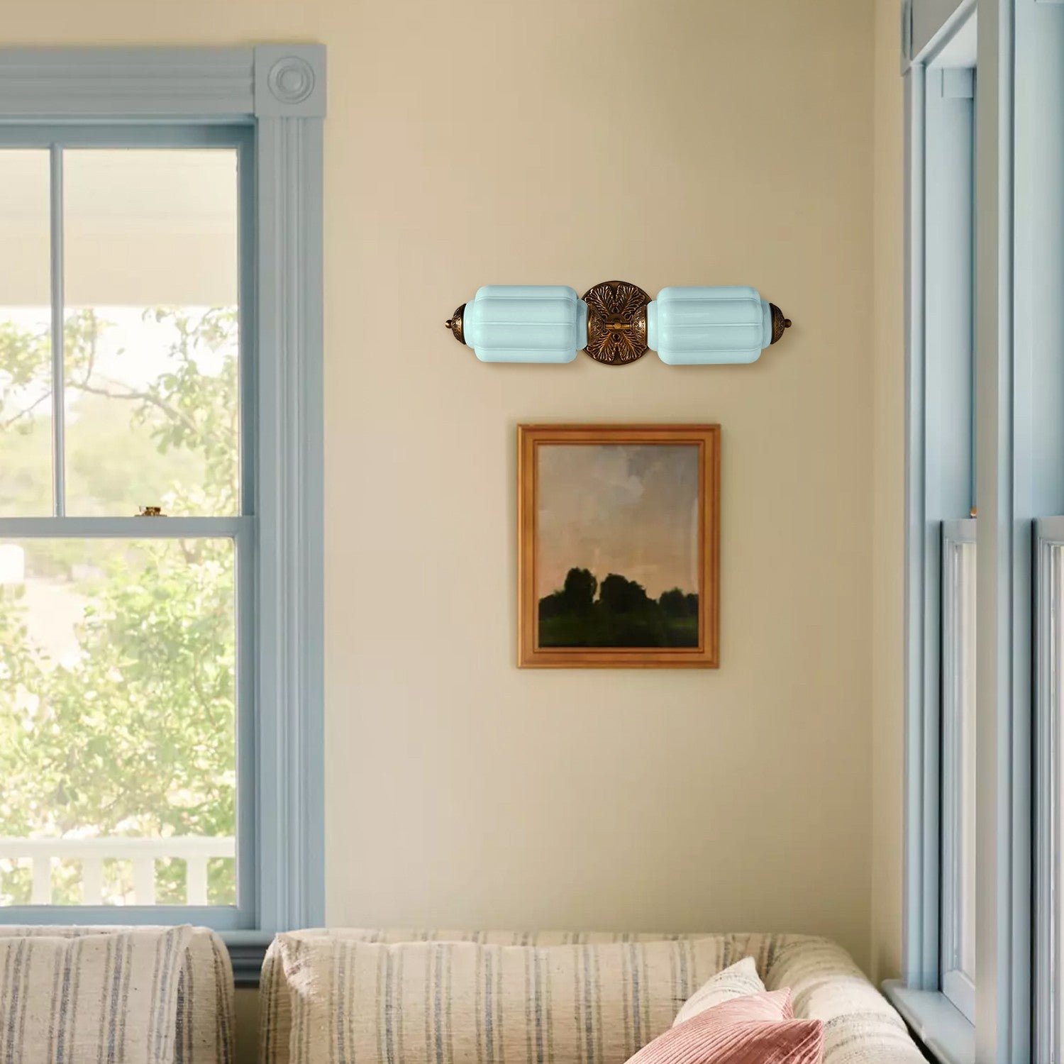 Vintage Elegant Milk Glass Eloise Wall Sconce - Retro Accent Lighting for Bathroom\Bedroom\Hallway