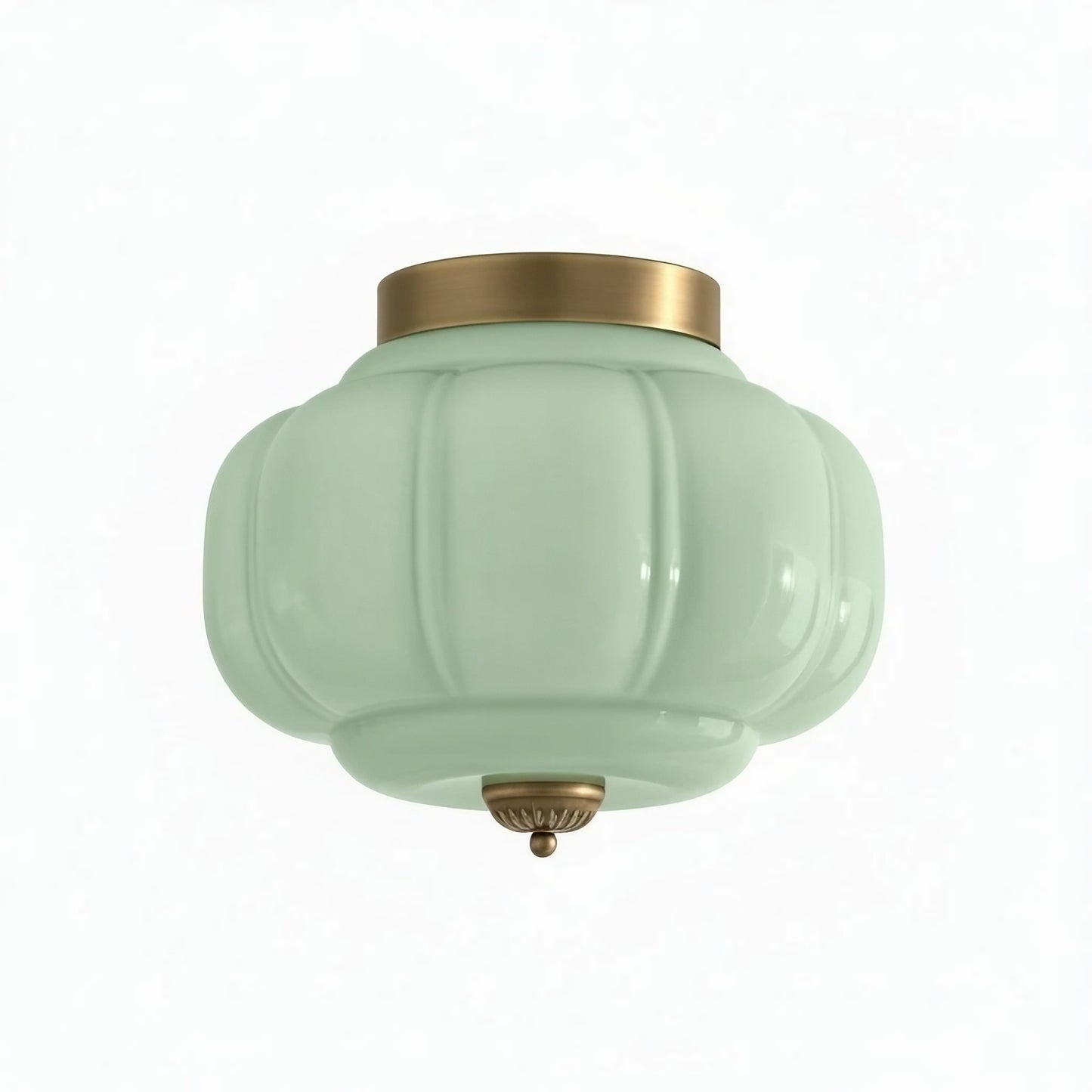 Ozita Retro Milk Glass Semi Flush Mount Eloise Ceiling Light