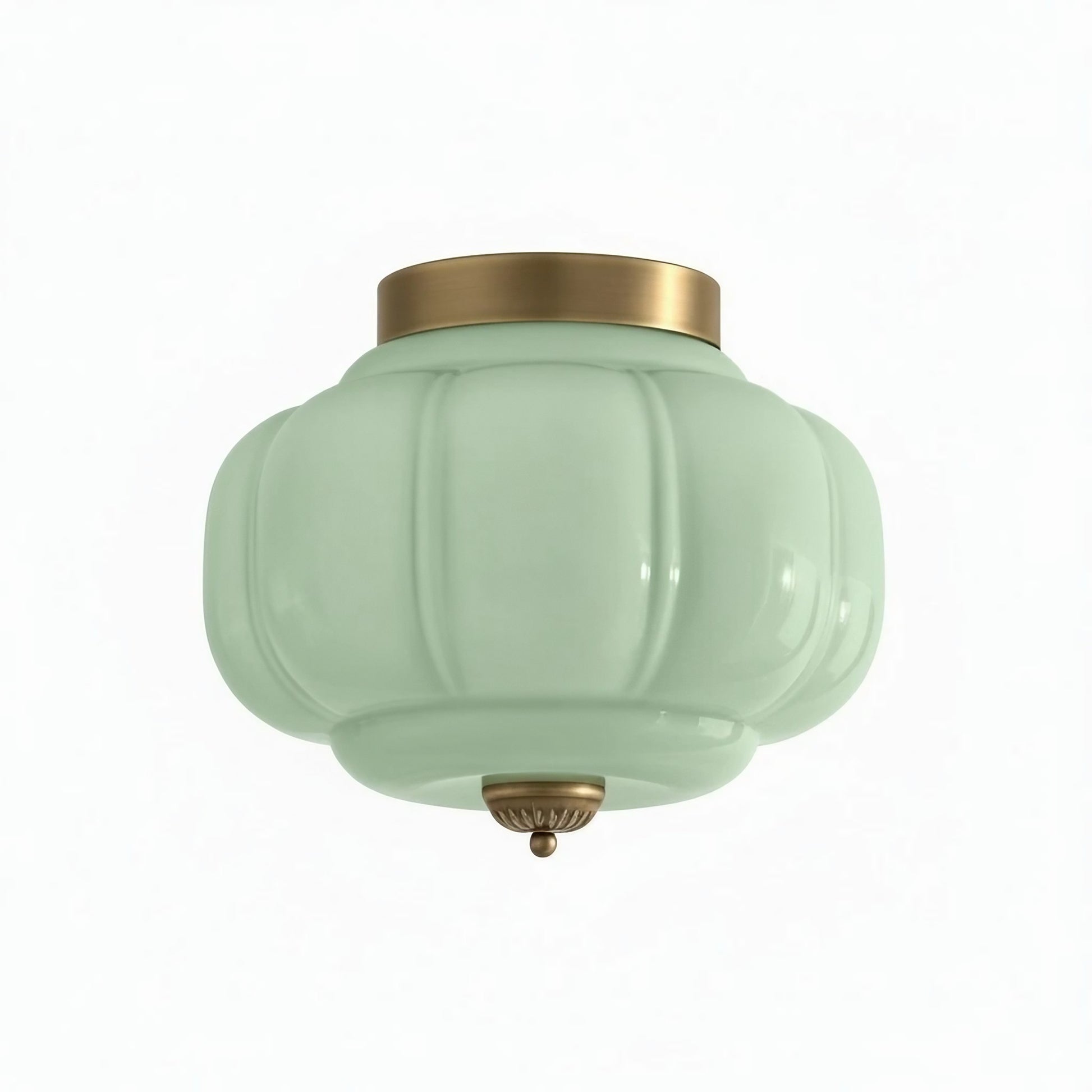 Ozita Retro Milk Glass Semi Flush Mount Eloise Ceiling Light