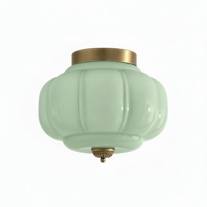 Ozita Retro Milk Glass Semi Flush Mount Eloise Ceiling Light