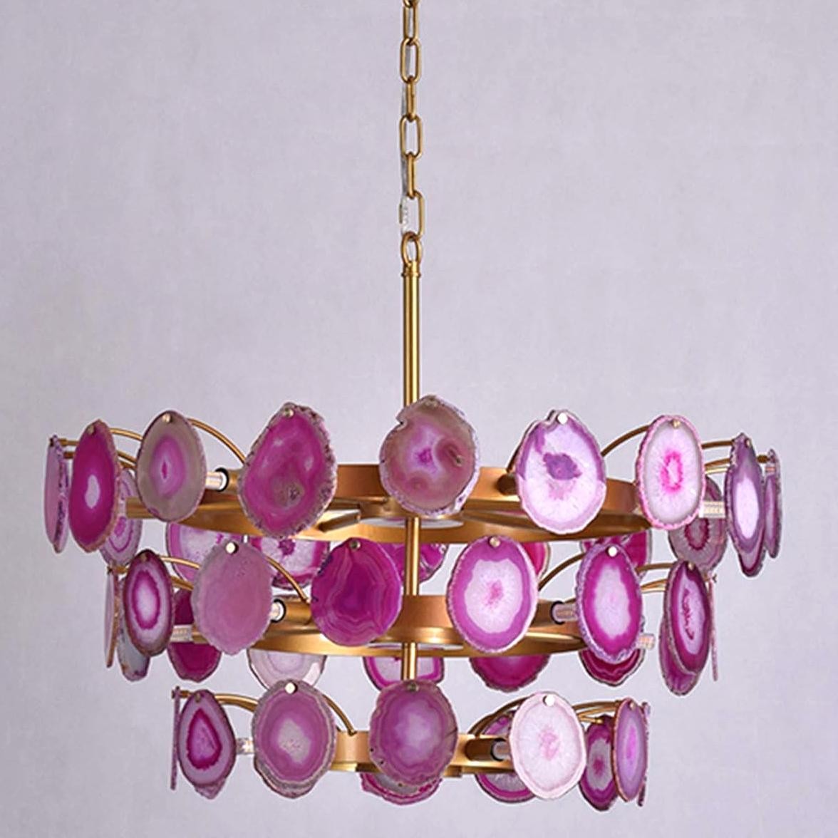 Gideon Slice Agate Tower Chandelier