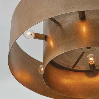 Aurelius Brushed Texture Metal Double Drum Chandelier