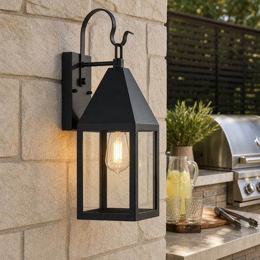 Randall Farmhouse Outdoor Black Patio Wall Light