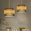 Lyzar Rustic Tiered Rattan Fabric Pendant Light