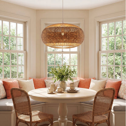 Barbara Coastal Rattan Pendant Light Kitchen Island