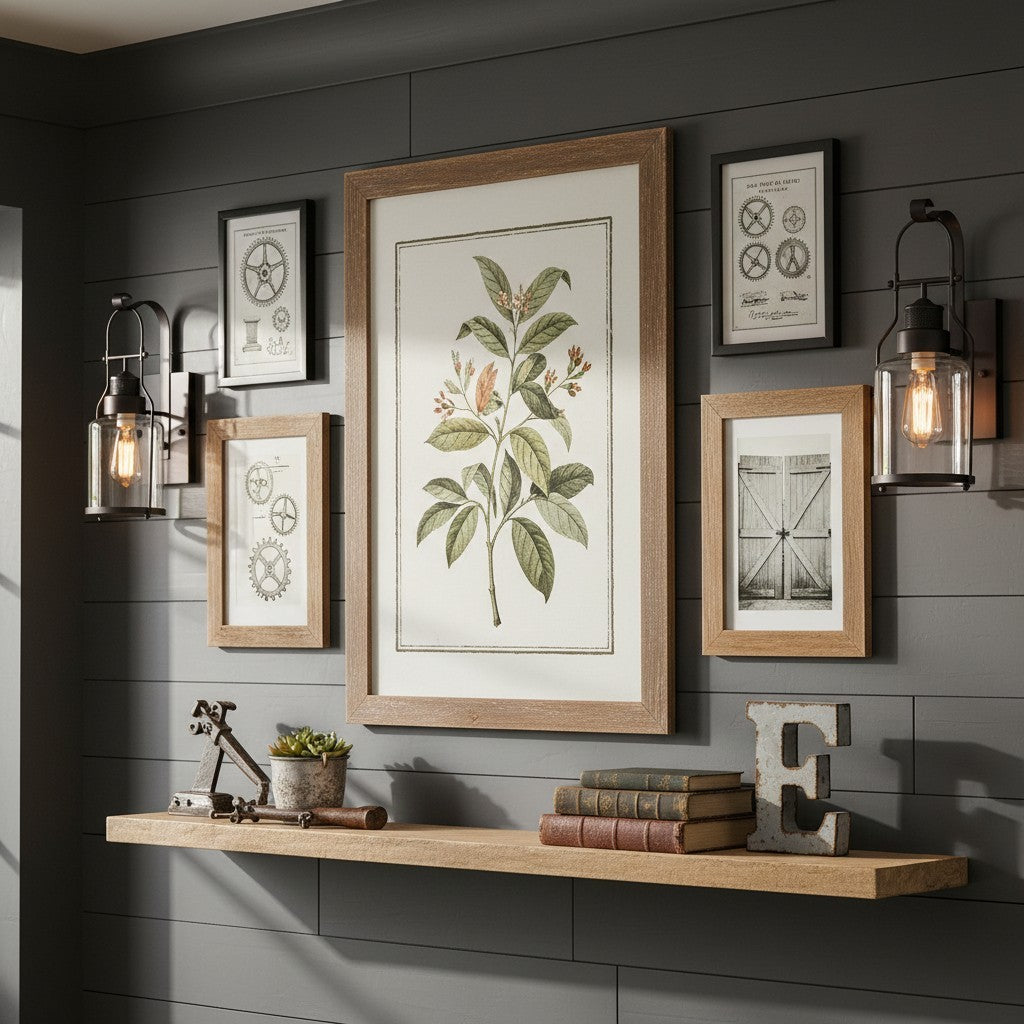Bureau Industrial Antique Iron Glass Jar Wall Sconce