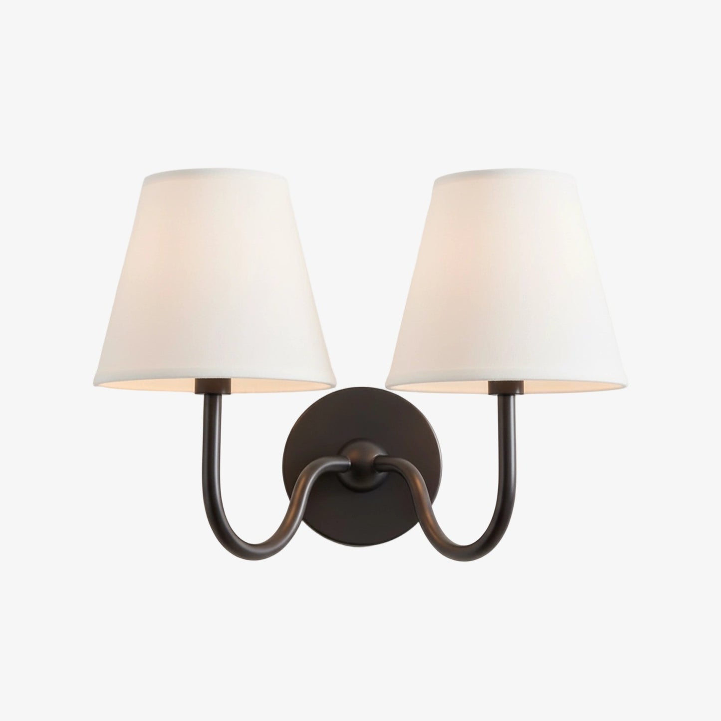 Stefania Rustic White Pleated Fabric Shade Sconce