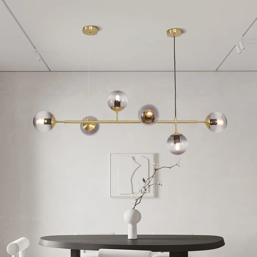Celestina 6 Light Linear Glass Orb Pendant Light