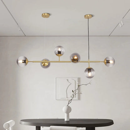 Celestina 6 Light Linear Glass Orb Pendant Light