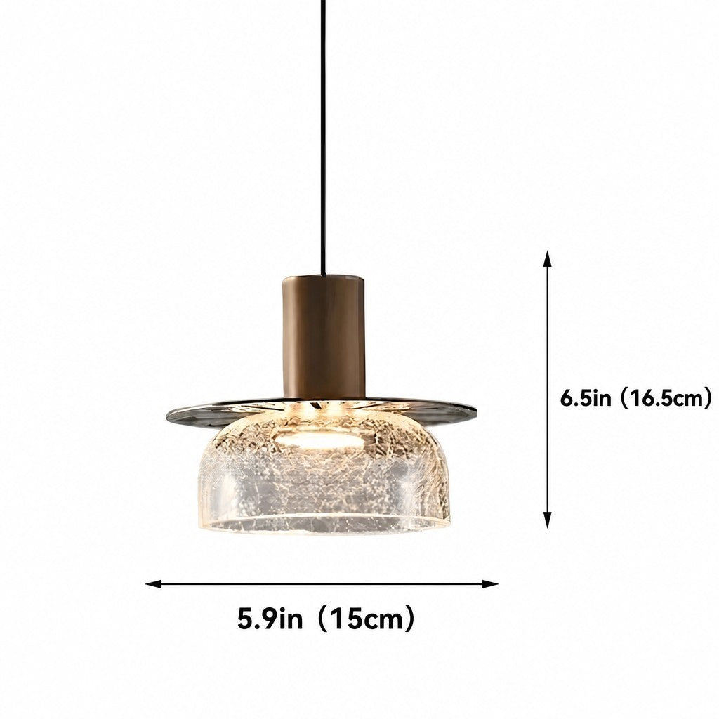 Arloen Modern Crackle Glass Pendant Light