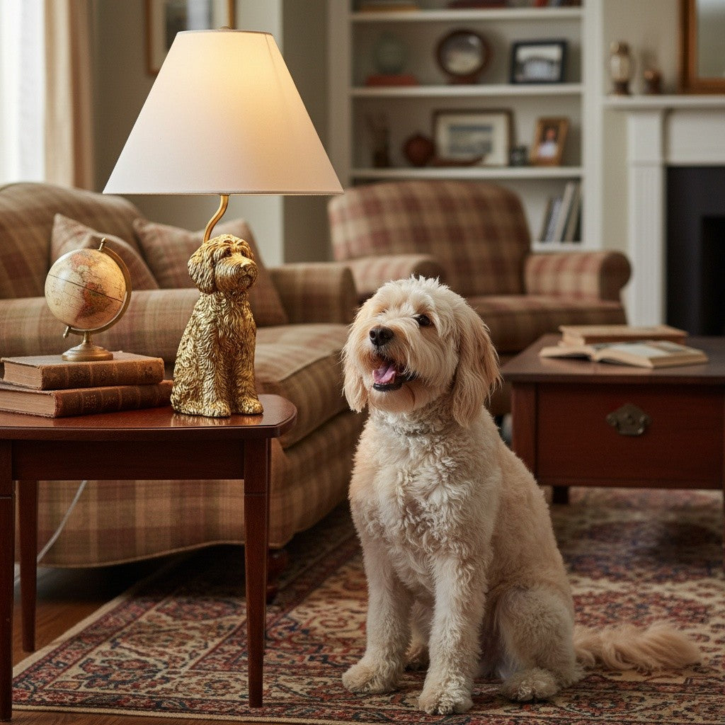 Aurea Unique Animal Table Lamp - Dog Sculptural Accent Lighting for Bedroom & Living Room