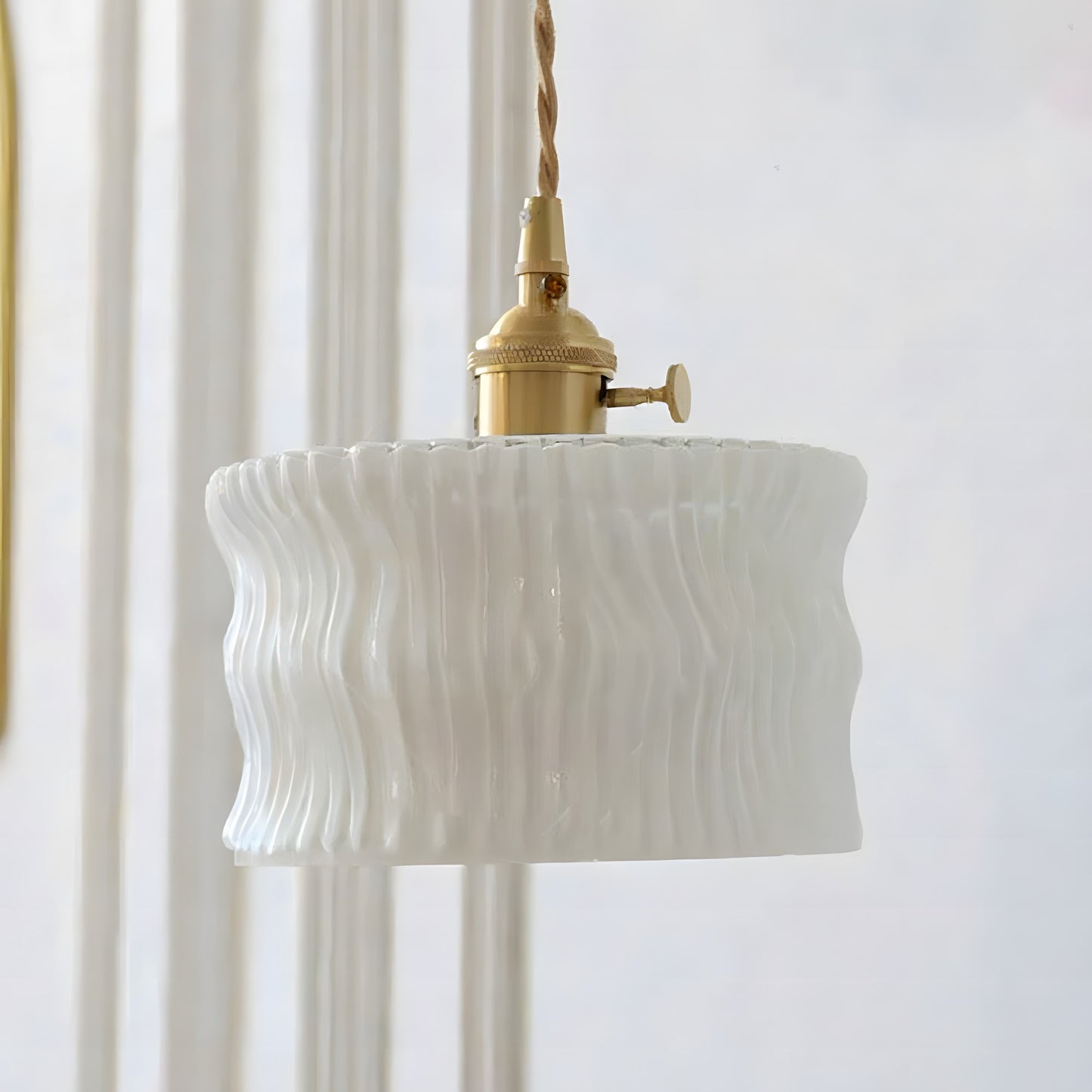 Roslyn Retro Stained Ribbed Glass Pendant Light