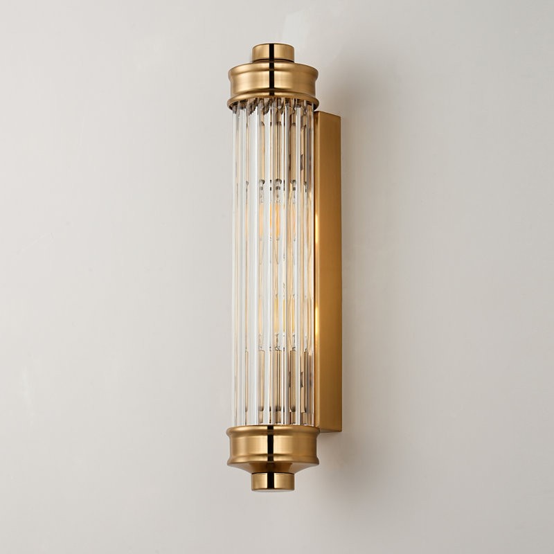 Raelin Retro Cylindrical Ribbed Glass Sconce
