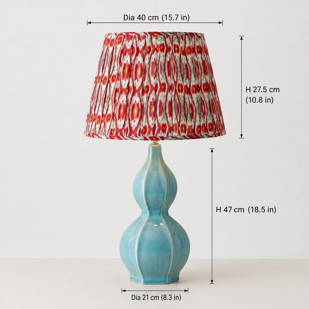 Cresenda Bohemian Fabric Ceramic Gourd Table Lamp