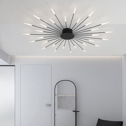 Pranika Modern Sputnik LED Fireworks Semi Flush Mount Ceiling Light