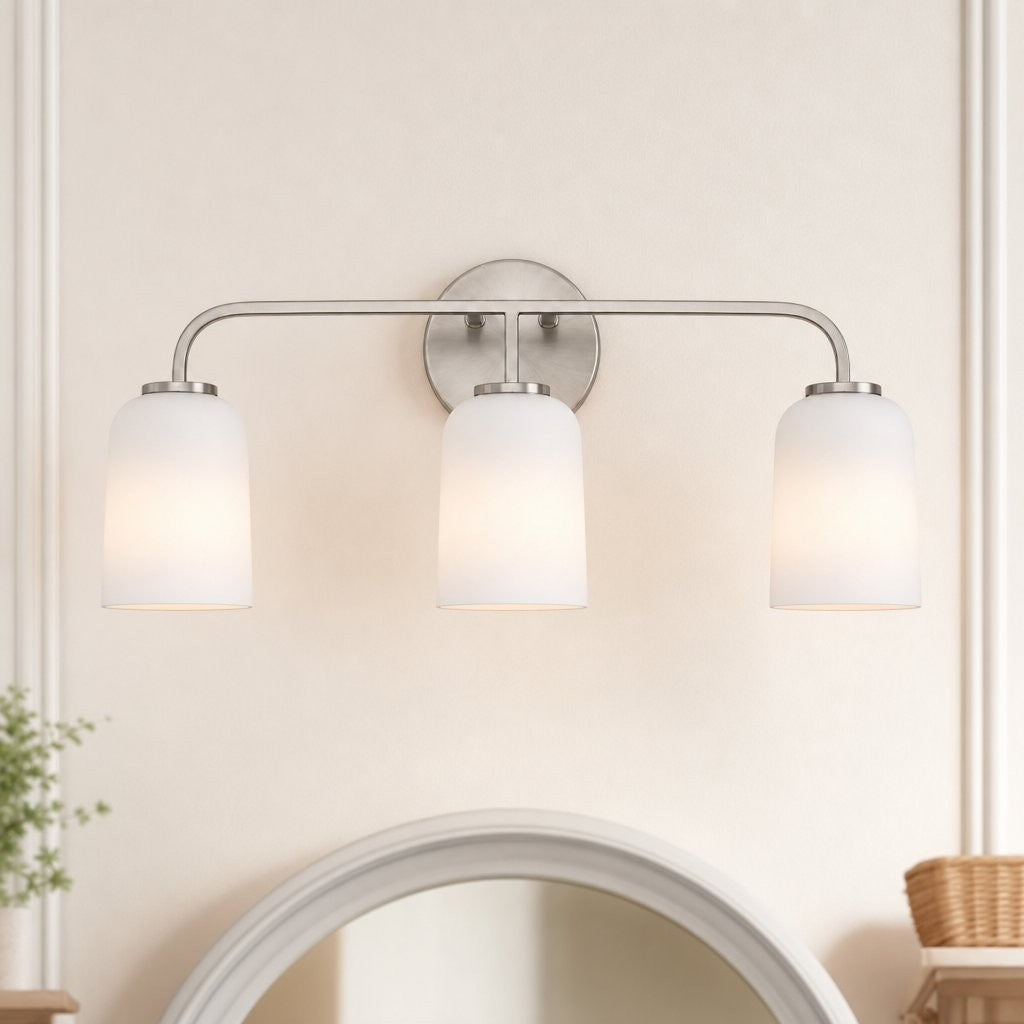 Bransen Modern Milk Glass 2/3-Light Vanity Wall Sconce