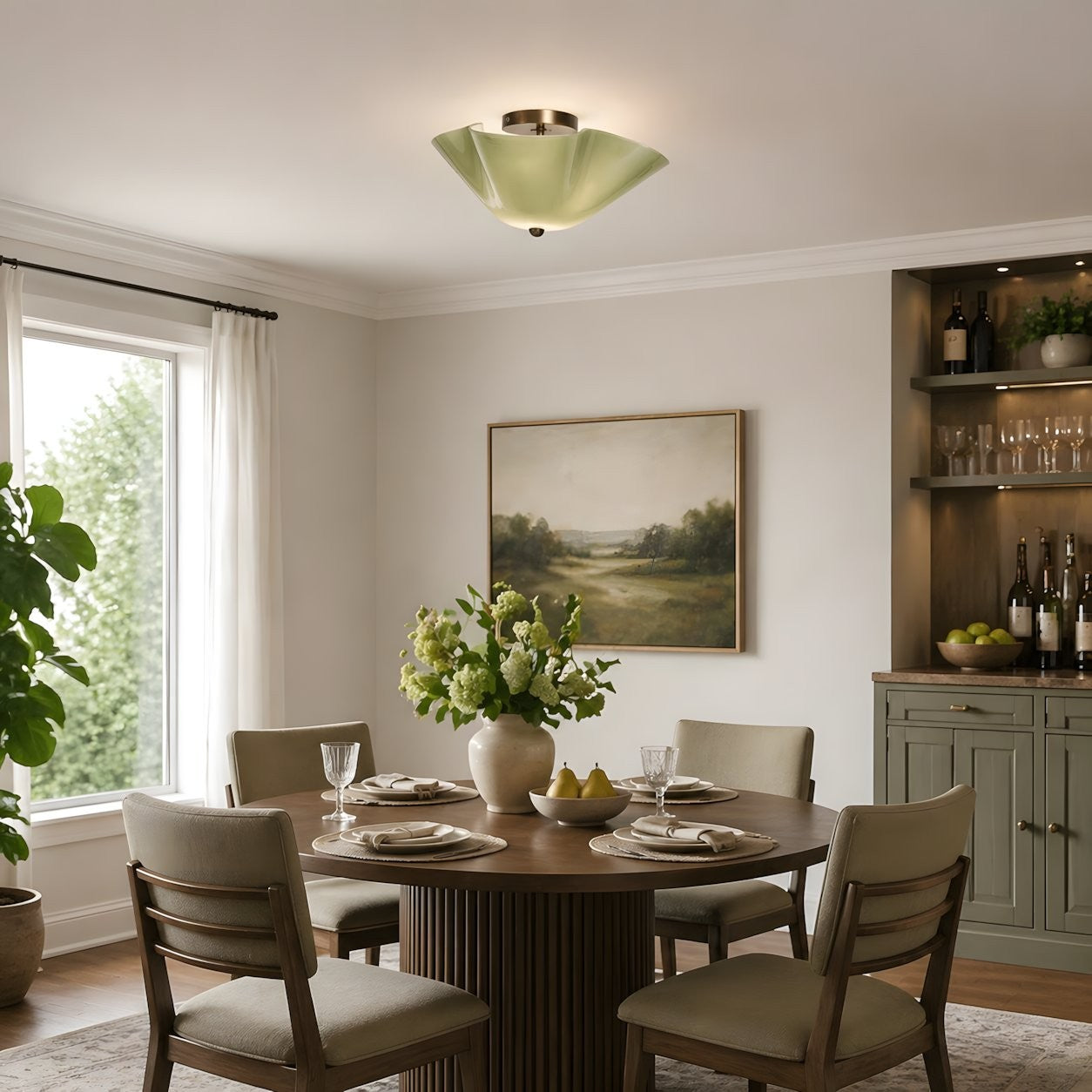 Esmay Modern Wavy Glass Fazzo Flush Mount Ceiling Light