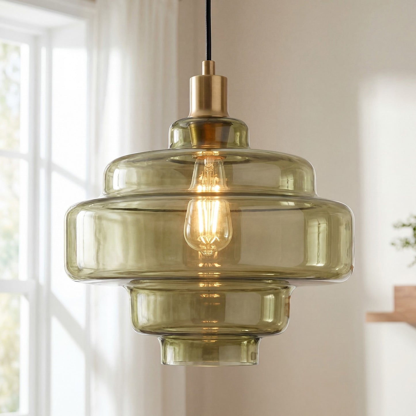 Yves Vintage Tiered Glass Pendant Light