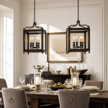 Leroy Vintage Metal 4-Light Lantern Pendant Light