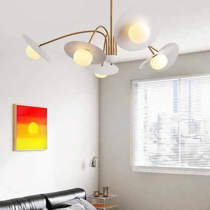 Xandros White Metal Champignon Chandelier