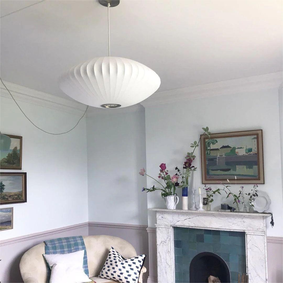 Leocadia White Saucer Nelson Bubble Pendant Light