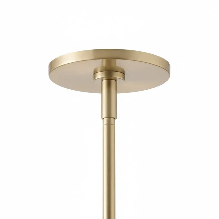 Aura Mid-Century Brass Porcelain Cylinder Chandelier