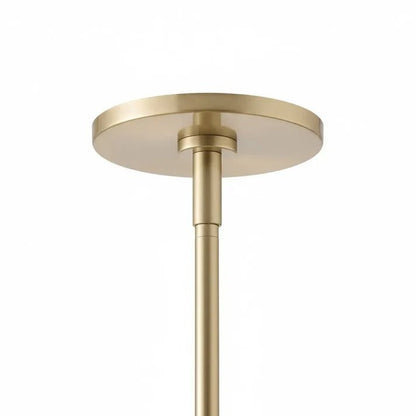 Aura Mid-Century Brass Porcelain Cylinder Chandelier