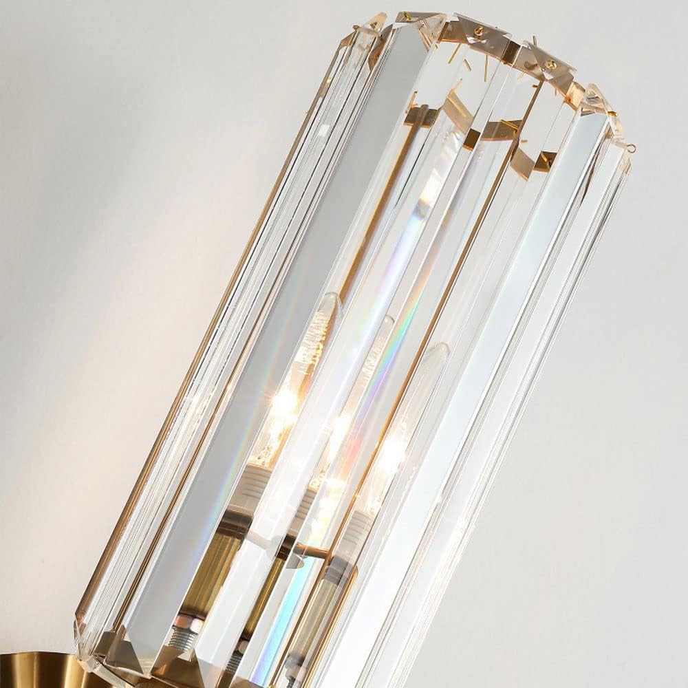 Solstice Brushed Brass Crystal Ribbed Glass Wall Sconce